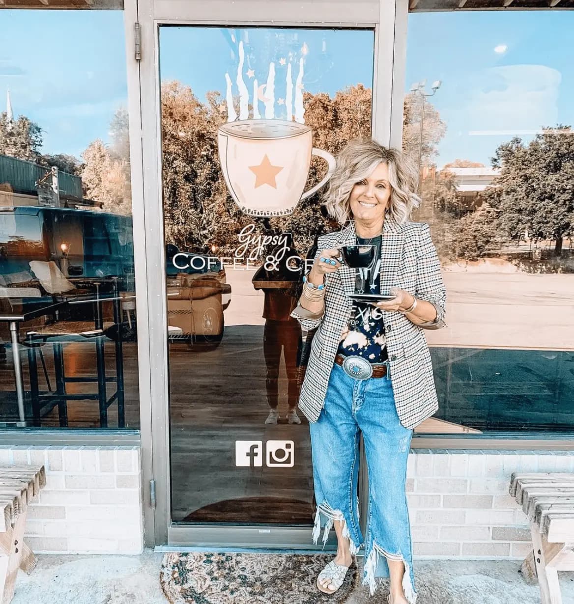 Owner at the Farmhouse Coffee & Cream storefront